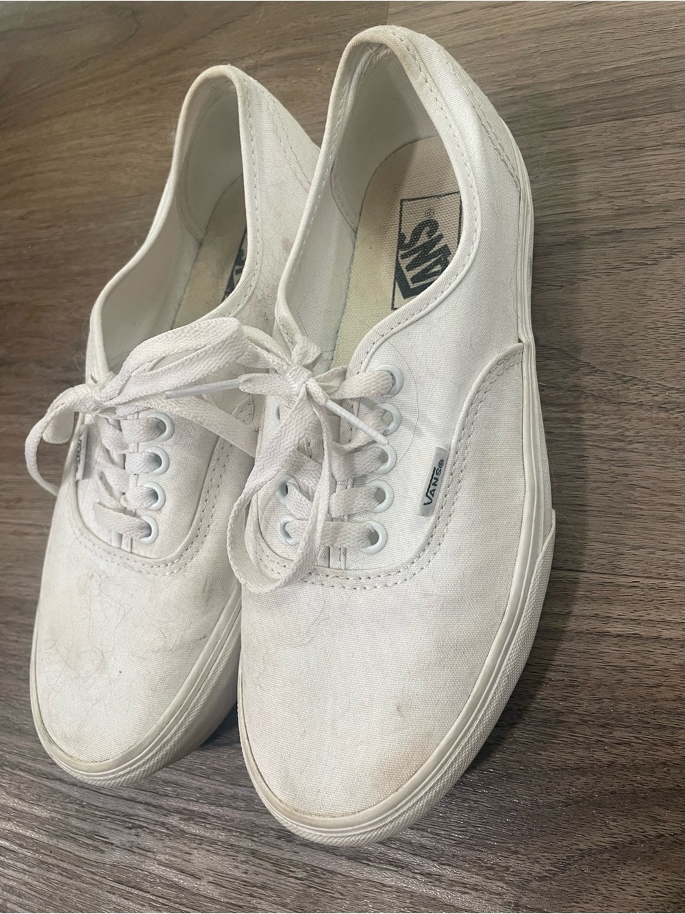 Vans White Canvas Low-Top Sneakers